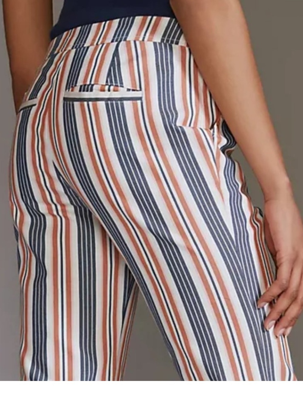 Anthropologie Low-Rise Striped Flare Pants Size 6 excellent - Picture 12 of 13
